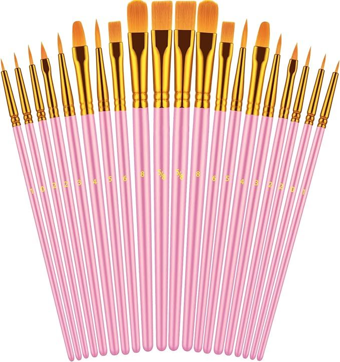 Paint Brushes Set, 20 Pcs Paint Brushes for Acrylic Painting, Oil Watercolor Acrylic Paint Brush,... | Amazon (US)