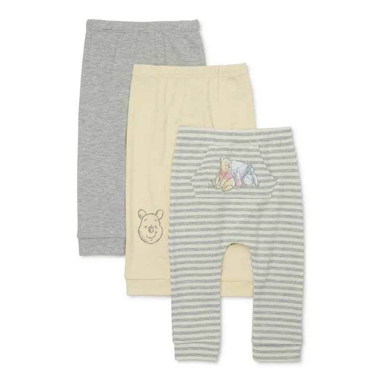 Winnie the Pooh Infant Jogger Pants, 3-Pack, Sizes 0/3M-24M | Walmart (US)