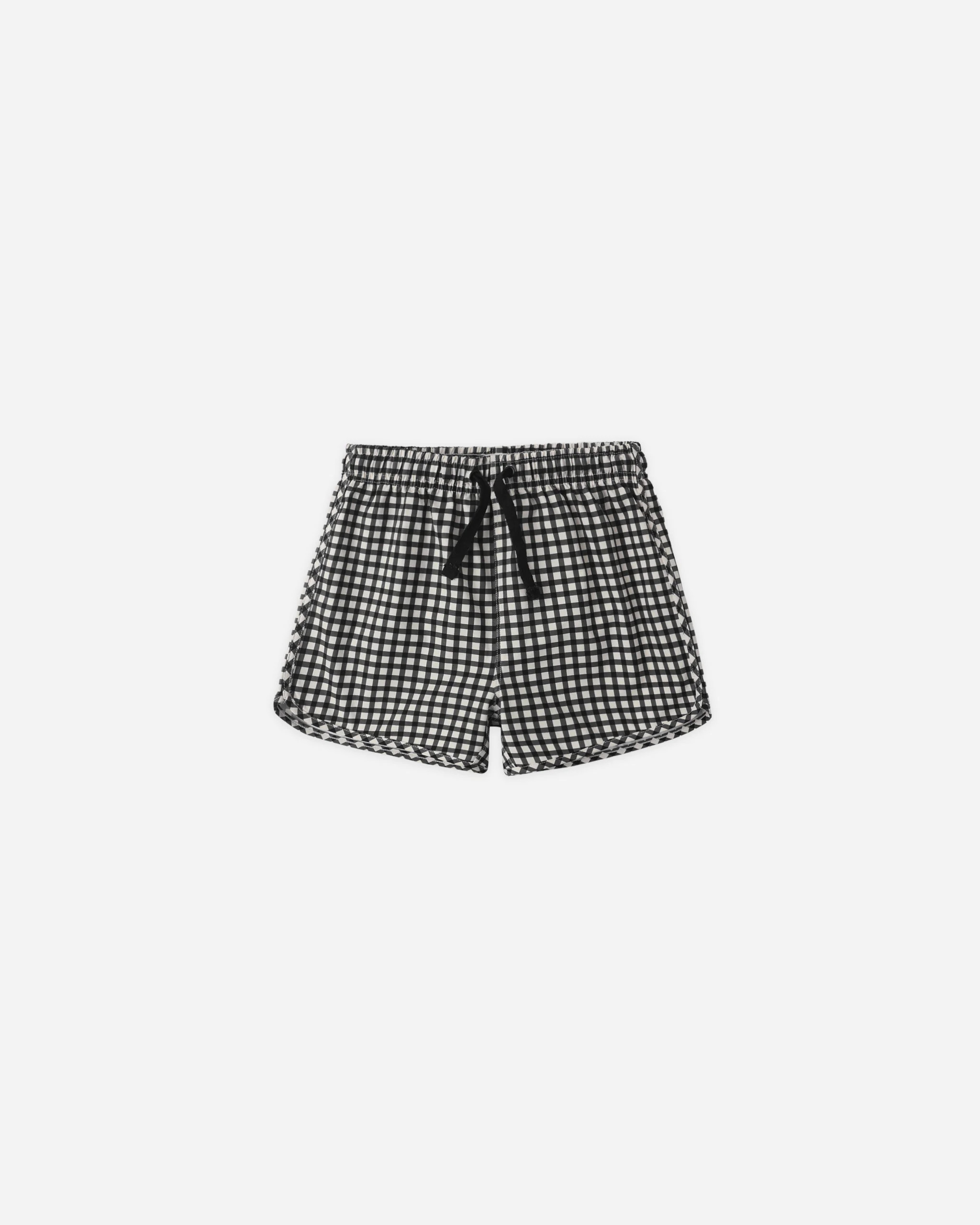 Swim Trunk Black Gingham | Rylee + Cru