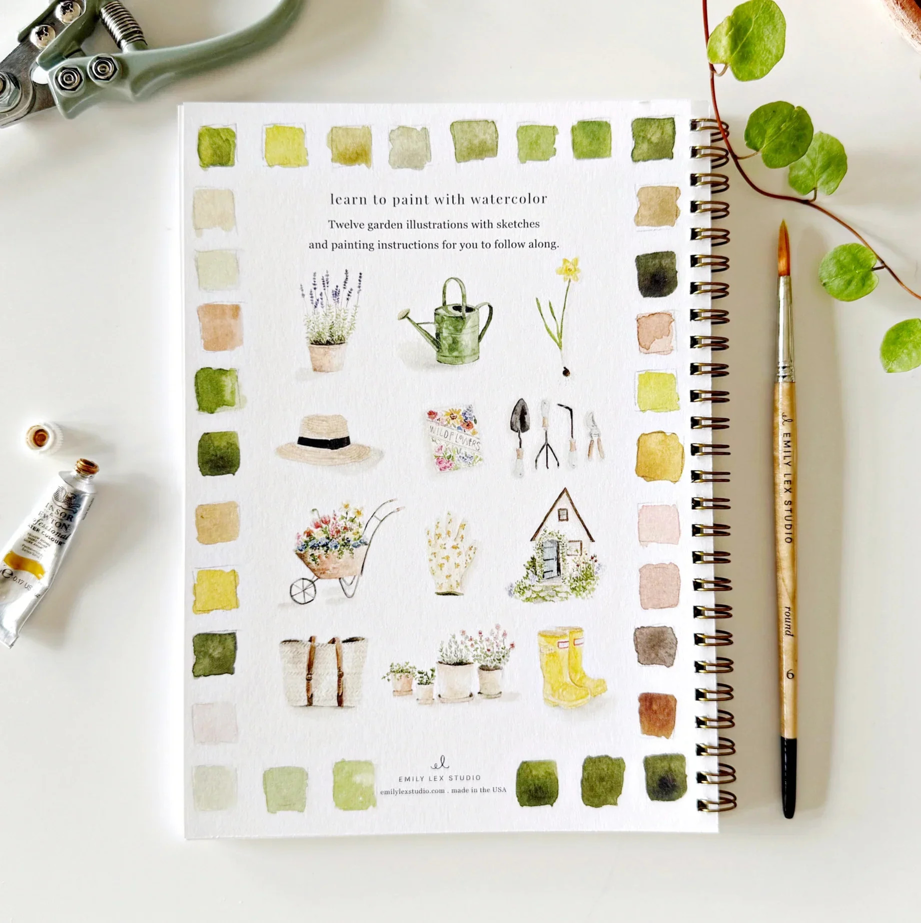 garden watercolor workbook | Emily Lex Studio