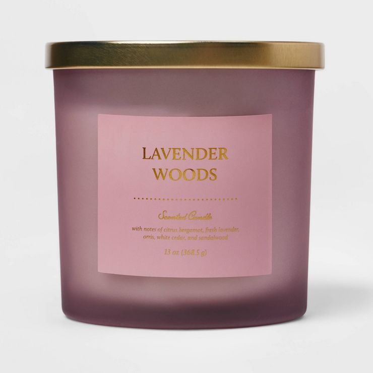 Colored Glass Candle Lavender Woods Purple - Threshold™ | Target