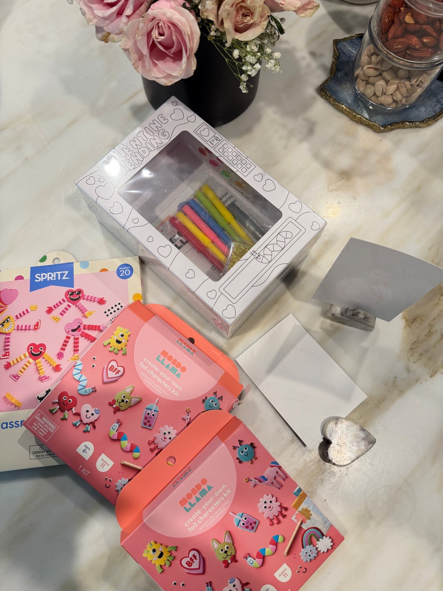 Valentines leftovers on clearance at target. Great time to stock up for next year, gifts, and arts and crafts for kids. 