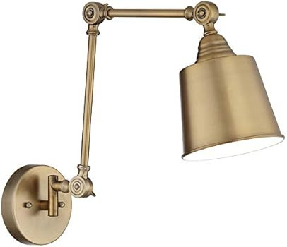 Mendes Modern Swing Arm Adjustable Wall Mounted Lamp Antique Brass Gold Metal Hardwired Down Ligh... | Amazon (US)