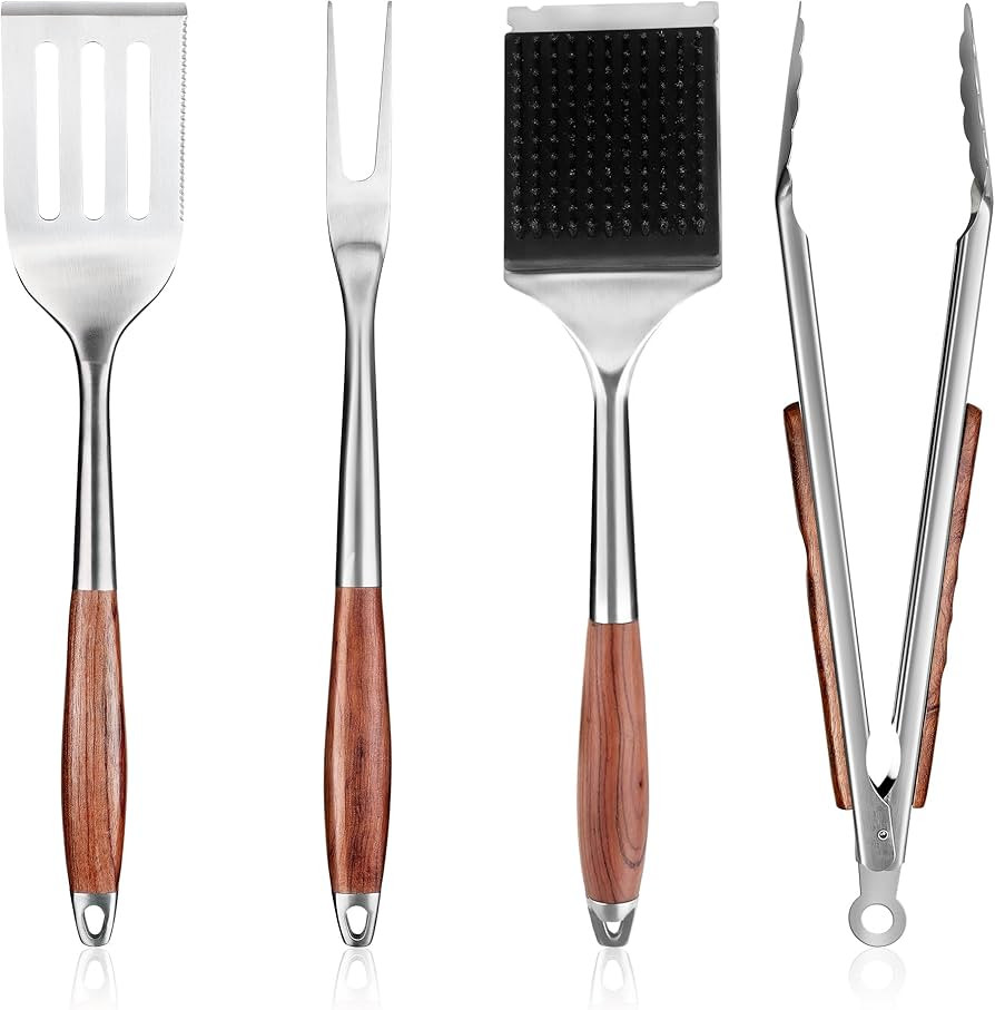 FJNATINH Heavy-Duty Grilling Accessories Rose Wooden BBQ Grilling Tools Set,Outdoor Grill Set wit... | Amazon (US)