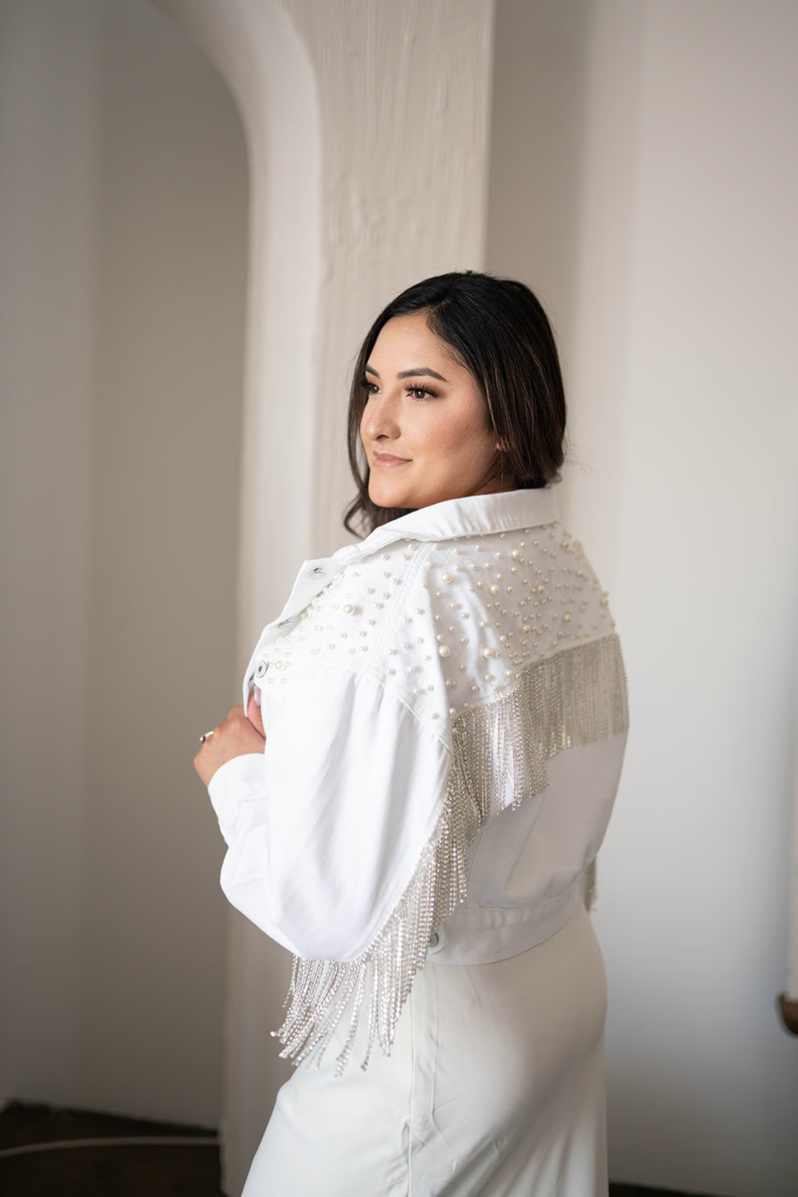 Rhinestone Fringe Pearl Jacket Pearl Jacket Wedding Jacket Jacket for Bride Bridal Shower Gift - ... | Etsy (US)