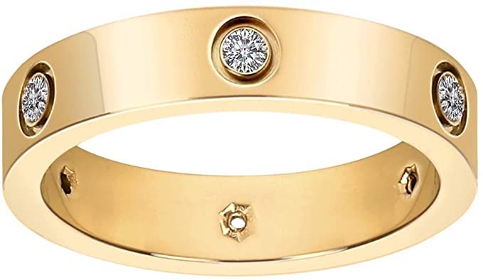 AoJun Fashion Classic 18K Gold Plated Titanium Steel Women Stacking Ring Best Gifts Couples Valen... | Amazon (US)