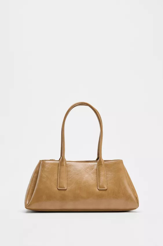 CRACKLED-EFFECT CITY BAG | Zara UK