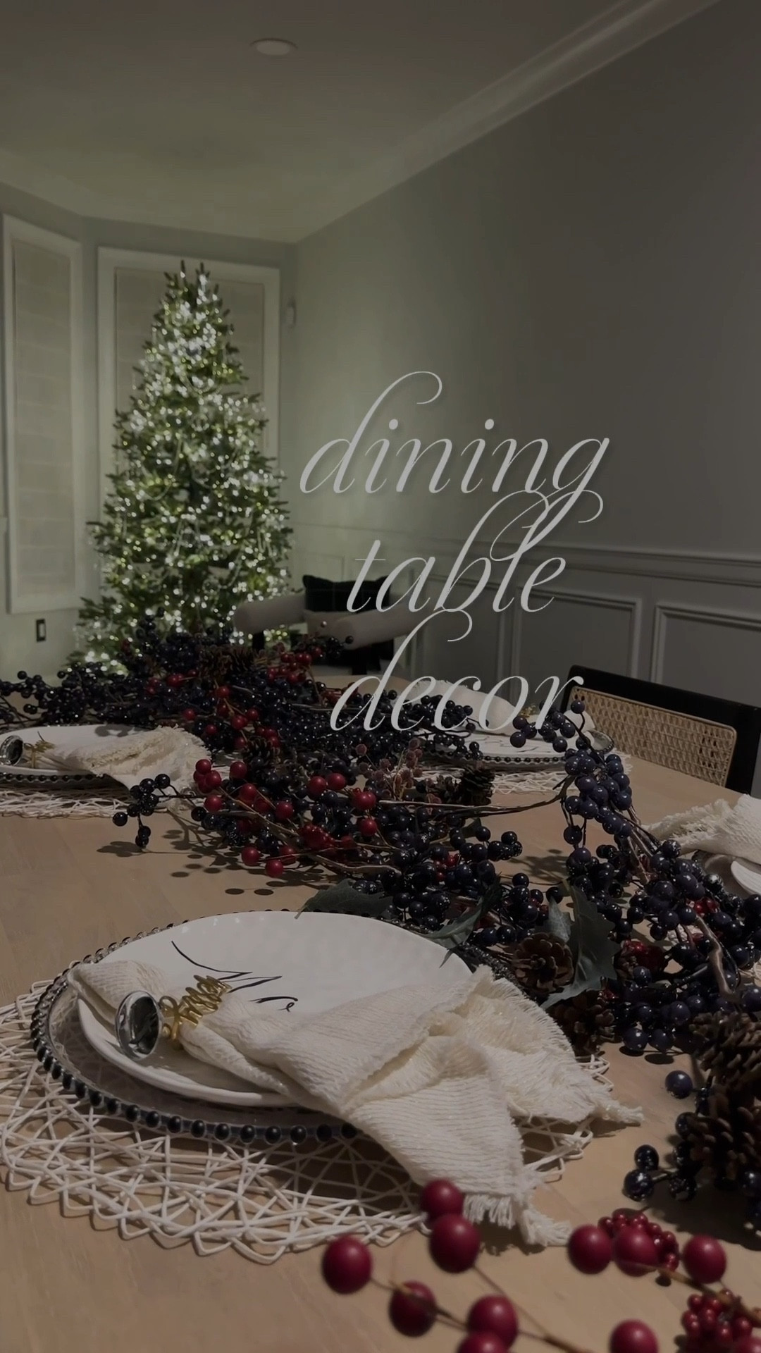 Loving how warm & inviting this tablescape look came out… woven textures, the prettiest plates & a touch of winter berries to make it festive!
Easy, elegant, family-friendly tablescape for Christmas dinners at home! 

Shop it on my LTK 🤍
Follow for more finds 💃🏻

neutral christmas tablescape, holiday hosting decor, woven placemats, charger plates, fringe napkins, napkin rings, berry garland, cozy holiday decor, christmas home style, mantle to table styling, christmas decor

#LTKSeasonal #LTKGiftGuide #LTKHoliday