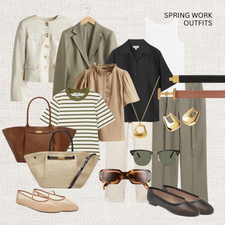 Spring work outfits 👩🏼‍💻 

‼️Don’t forget to tap 🖤 to add this post to your favorites folder below and come back later to shop

Make sure to check out the size reviews/guides to pick the right size

Office outfit, workwear, spring look, spring office outfit, linen trousers, linen blazer, black linen short sleeved shirt, mousseline top, striped tshirt, tank top, linen jackett

#LTKsummer #LTKspring #LTKworkwear