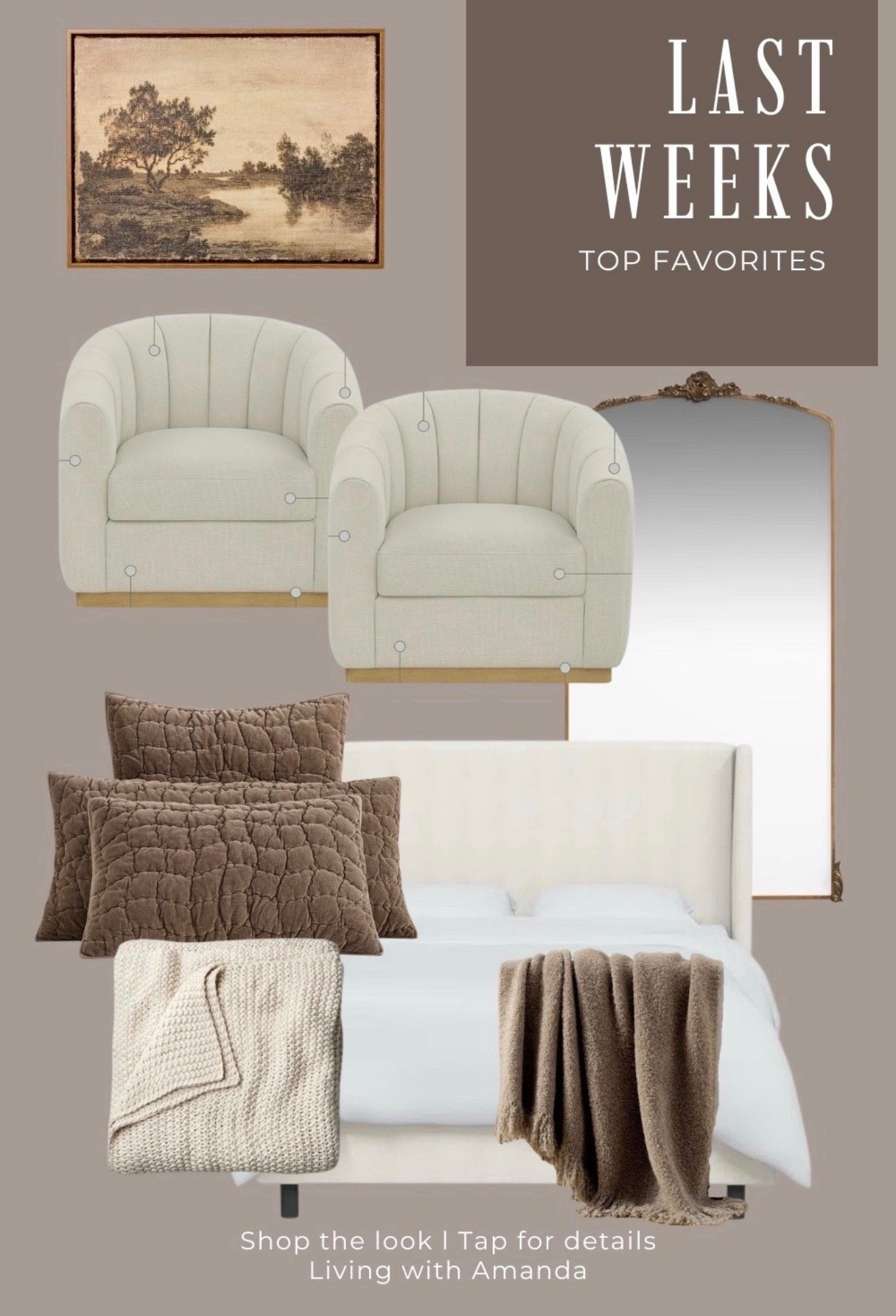 Last week’s top sellers you loved most 🤍
	•	Full-length floor mirror (perfect for bedrooms & entryways)
	•	The Tilly upholstered bed – a timeless favorite
	•	Cozy Pottery Barn quilt for layering
	•	Chunky Target throw blanket for effortless style

These finds are trending for a reason—they’re classic, cozy, and versatile. Shop the look and bring the same best-selling pieces into your home.

@wayfair
#LTKTopSellers #BedroomStyle #HomeDecorFavorites #FloorMirror #PotteryBarnQuilt #TargetFinds

#LTKHome #LTKSeasonal #LTKFallSale

#LTKSeasonal #LTKFallSale #LTKHome

#LTKHome #LTKSeasonal

#LTKSeasonal