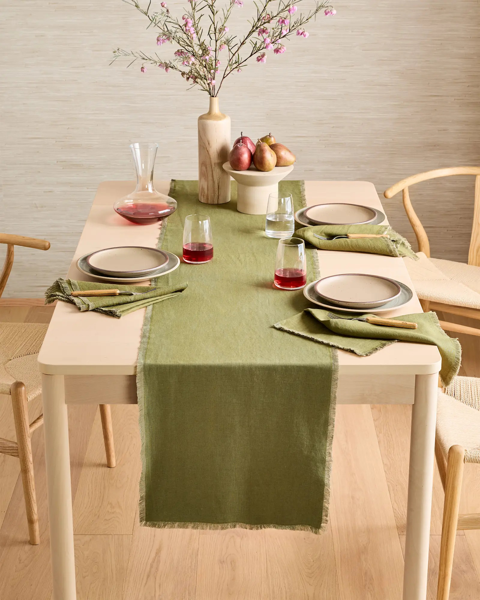 European Linen Fringe Table Runner | Quince