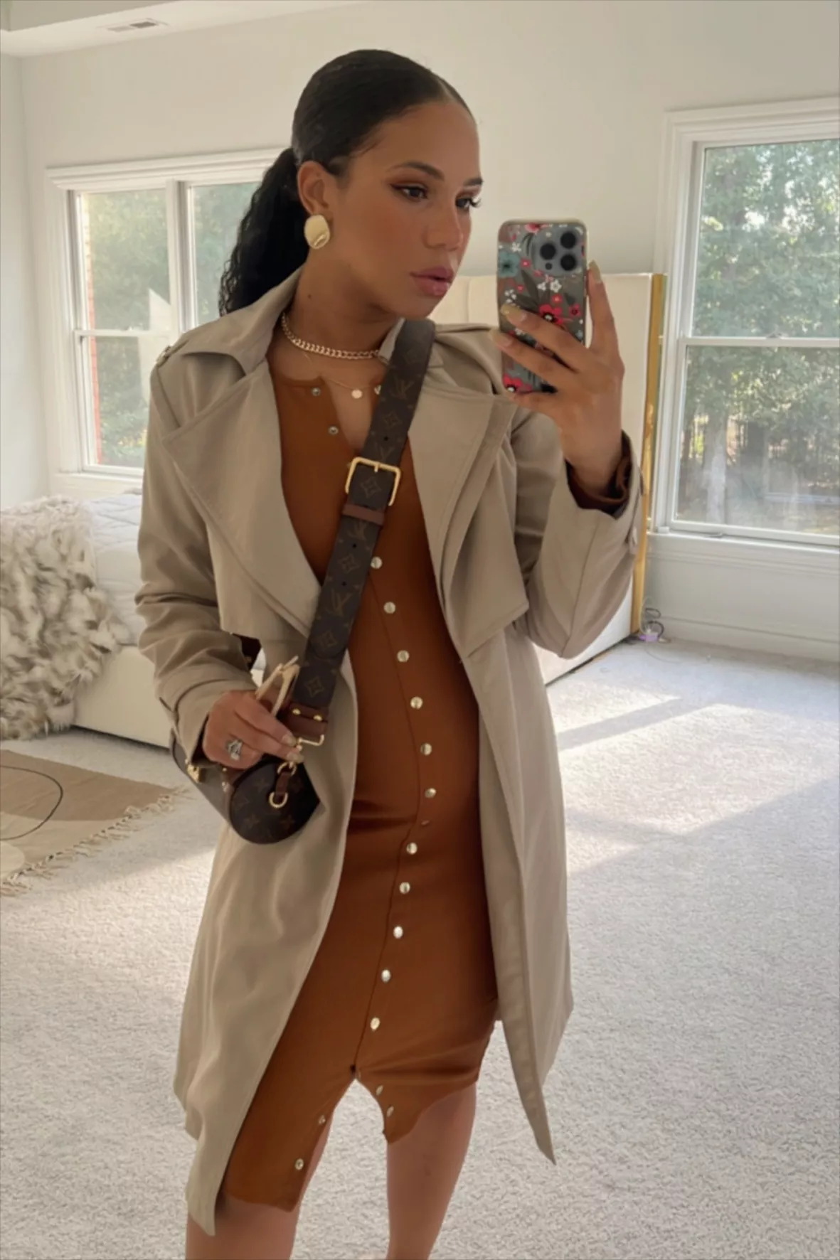 Cream faux leather crop trench coat curated on LTK