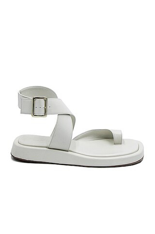 GIA BORGHINI x RHW Flat Toe Ring Wrap Sandal in White | FWRD 
