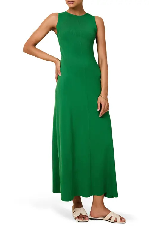 Solid & Striped The Lucerne Rib Sundress in Tennis Green at Nordstrom, Size Large | Nordstrom