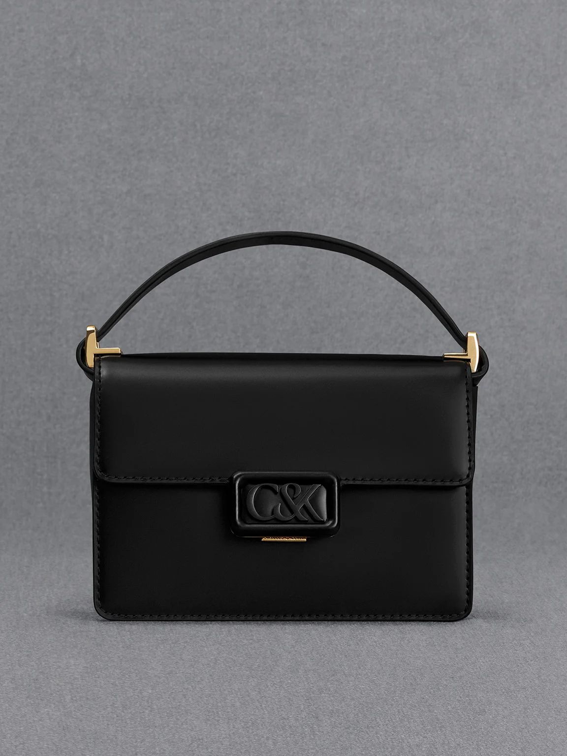 Black Leather Boxy Bag | CHARLES & KEITH | Charles & Keith US