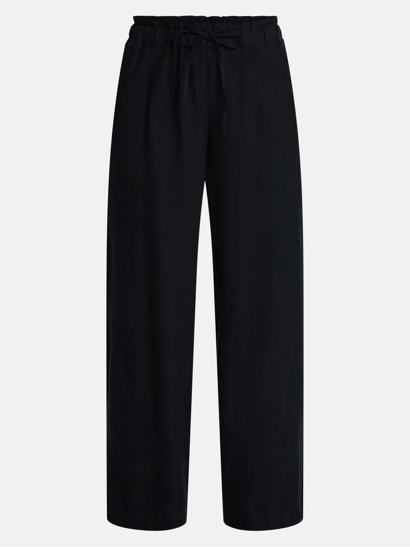 Time and Tru Women's Wide Leg Linen Blend Pants, Sizes XS-XXXL | Walmart (US)