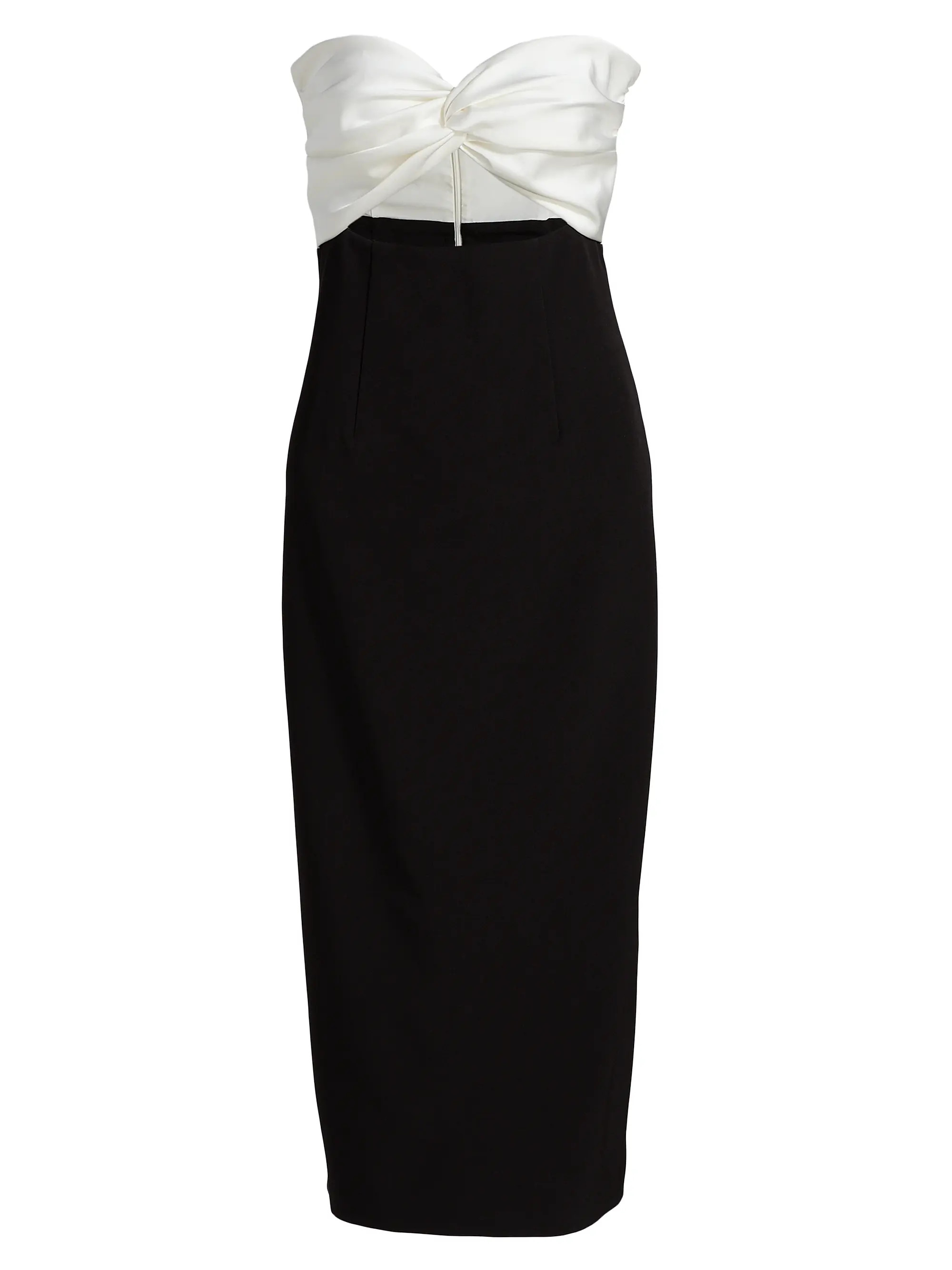 Et Ochs Marlo Colorblocked Satin &amp; Stretch Cady Strapless Cocktail Dress | Saks Fifth Avenue | Saks Fifth Avenue