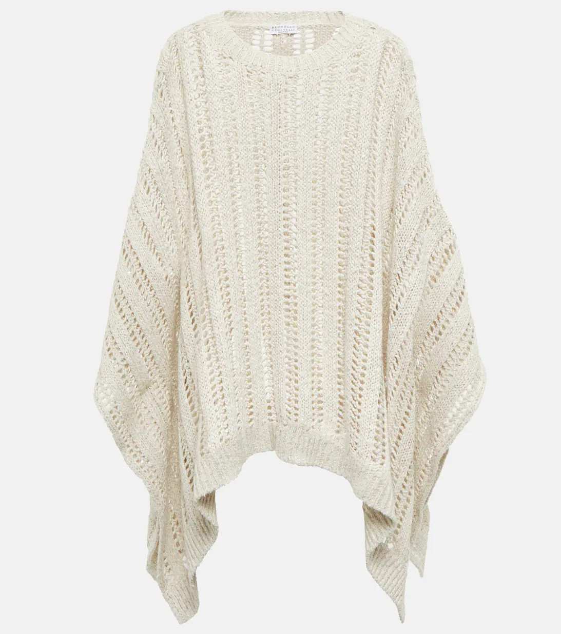 Open-knit linen and cotton-blend poncho | Mytheresa (US/CA)