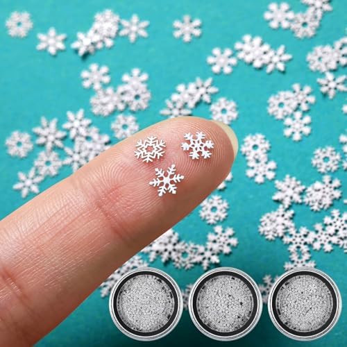 Knitgrip 300 Pcs Mini Metal Snowflake for Craft 0.2 Inch Small Christmas Embellishment Tiny Snowf... | Amazon (US)