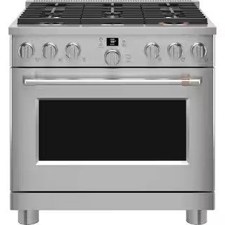 Cafe 36 in. 6.2 cu. ft. Smart Slide-In Gas Range in Stainless Steel with 6 Burners, Air Fry and C... | The Home Depot