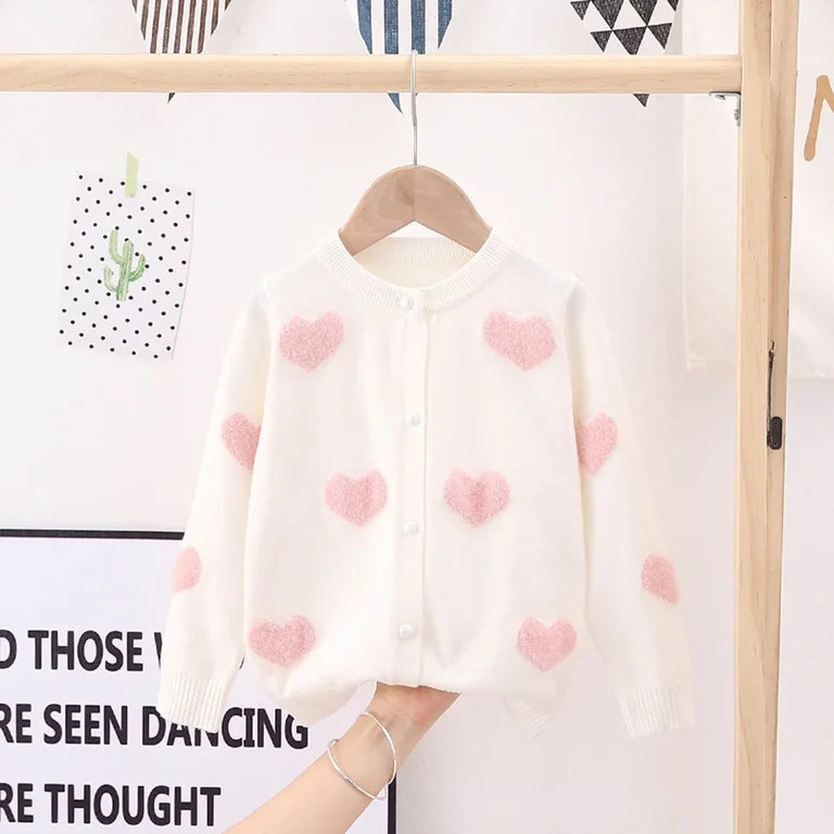 Odeerbi Toddler Girls Thermal Cardigan Sweater Fashion Casual Long Sleeve Winter Warm Knit Sweate... | Walmart (US)