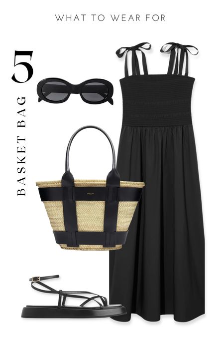 A chic summer day look ☀️ 

Black midi dress, straw tote bag, sunglasses, black sandals, minimal styling 

#LTKSeasonal #LTKstyletip #LTKeurope