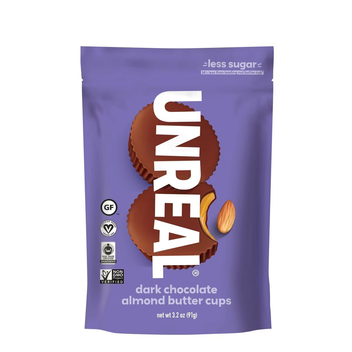 UNREAL Dark Chocolate Almond Butter Cups Candy - 3.2oz | Target