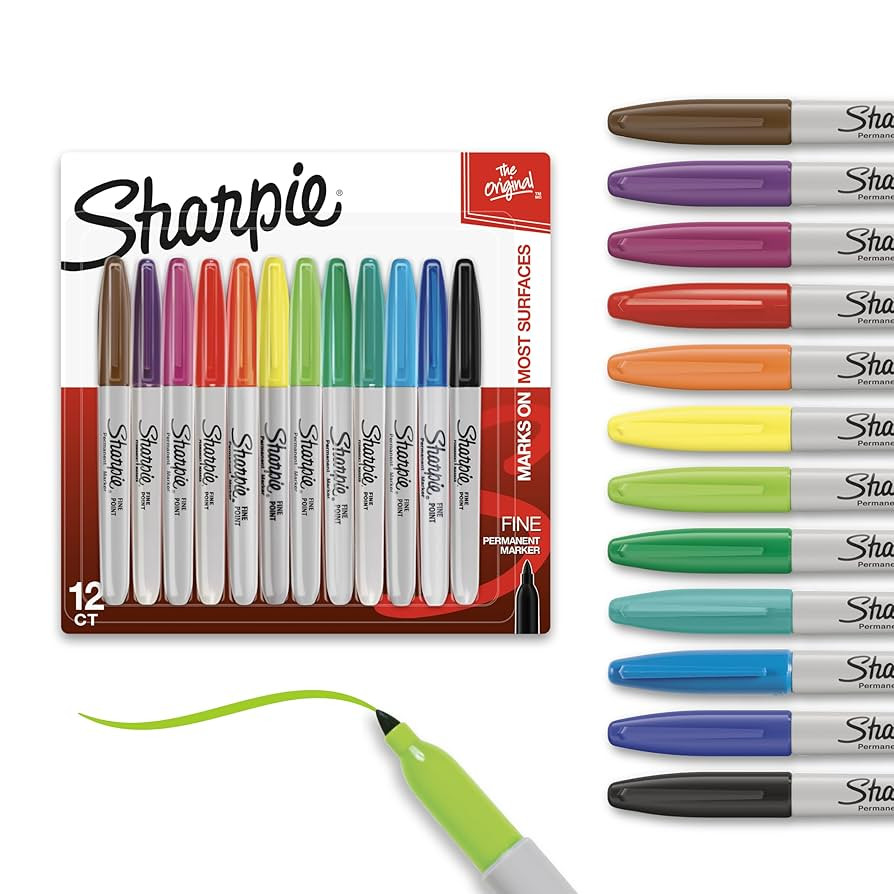 Sharpie Permanent Markers Quick Drying And Fade Resistant Fine Tip Marker Set For Wood Plastic Pa... | Amazon (US)