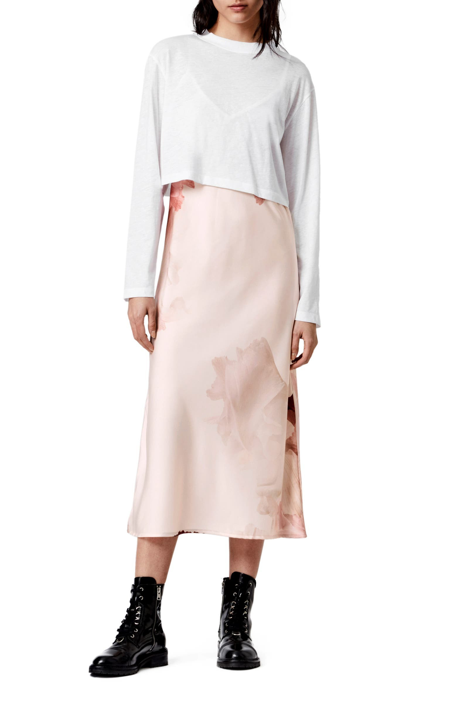 AllSaints Benno January Long Sleeve T-Shirt & Slipdress | Nordstrom | Nordstrom