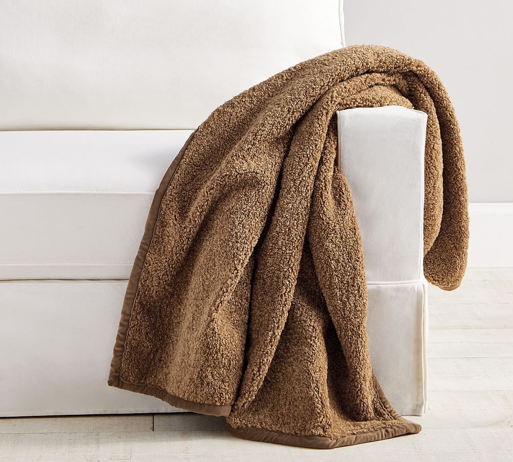 Cozy Teddy Faux Fur Throw Blanket | Pottery Barn (US)