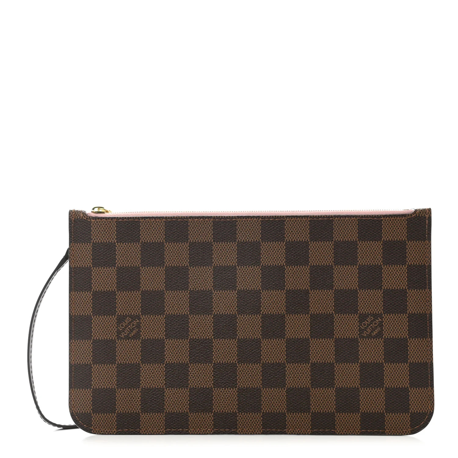 LOUIS VUITTON Damier Ebene Neverfull MM GM Pochette Rose Ballerine | FASHIONPHILE | Fashionphile