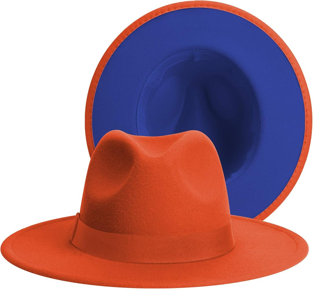 SAJUZEN Womens & Mens Fedora Hats, Wide Brim Fedora Hats for Women Men | Amazon (US)