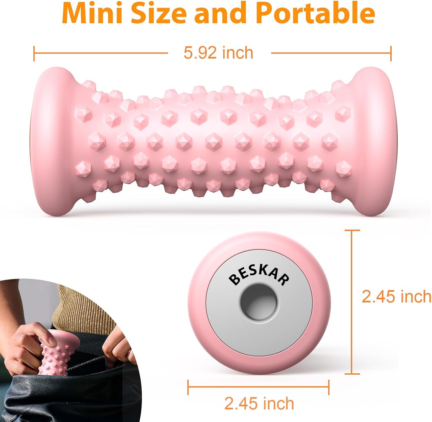 BESKAR Foot Massage Roller for Plantar Fasciitis Relief, Portable Foot Roller to Deep Tissue Musc... | Amazon (US)