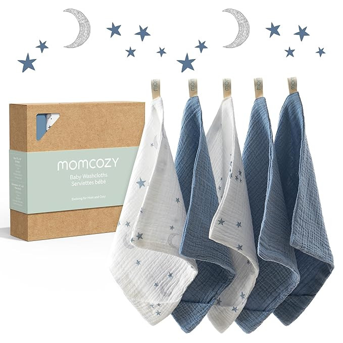 Momcozy Soft & Absorbent Baby Washcloths - 4 Layer Design| Medium Thickness| Premium Cotton for N... | Amazon (US)