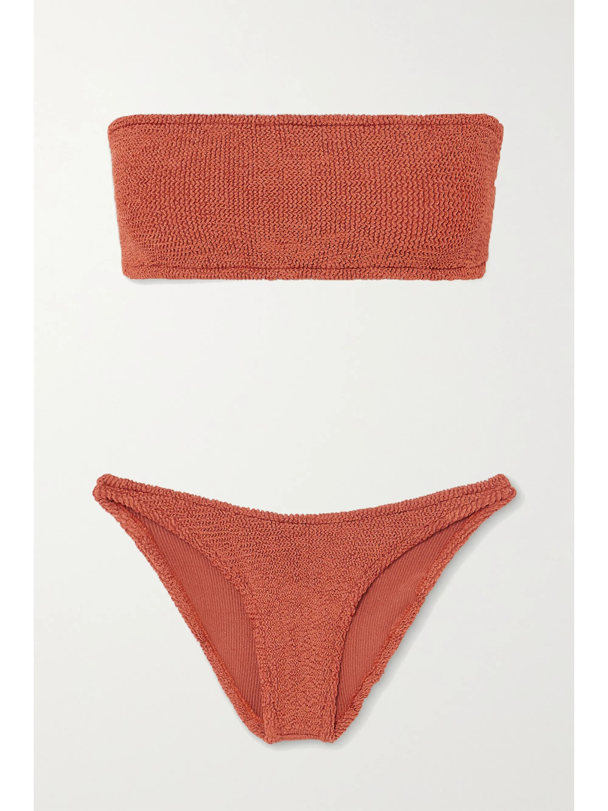 Gabrielle seersucker bandeau bikini | NET-A-PORTER (US)