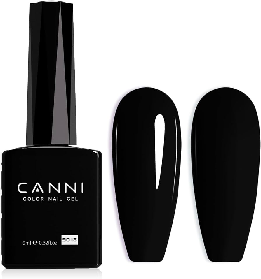 CANNI Black Gel Nail Polish, 1Pcs Black Gel Polish Pure Black Color Nail Polish Gel High Gloss So... | Amazon (US)