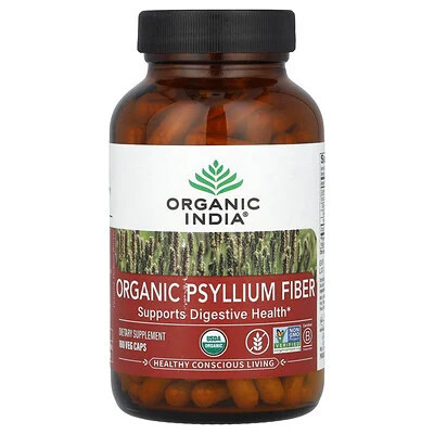 Organic India, Organic Psyllium Fiber, 180 Veg Caps (0.52 g per Capsule) | iHerb