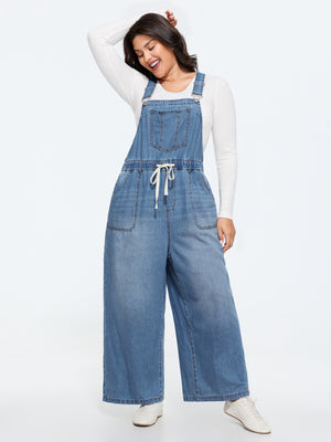 Supersoft Drawstring Waist Wide Leg Jumpsuit | Bloomchic