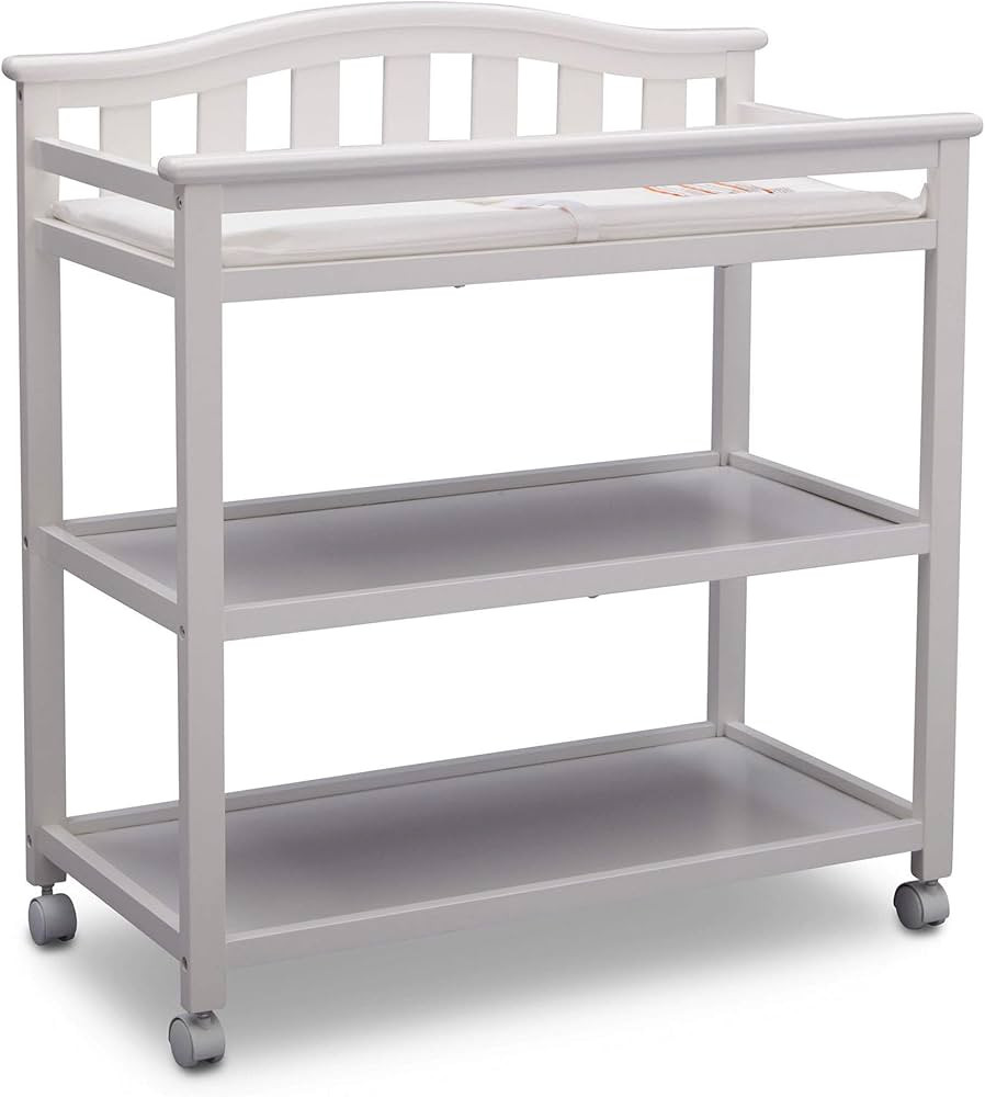Delta Children Bell Top Changing Table with Wheels and Changing Pad, Greenguard Gold Certified, W... | Amazon (US)
