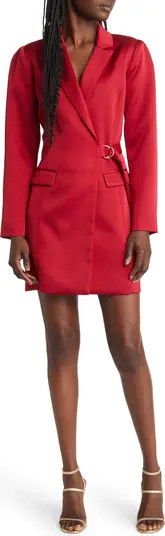 Adelyn Rae Gina Long Sleeve Side Buckle Blazer Dress | Nordstrom | Nordstrom