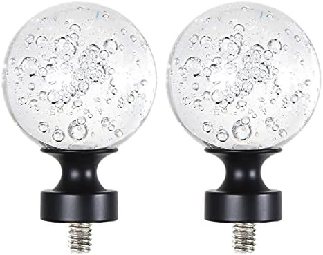 wayolte Round Crystal Bubble Ball Curtain Rod Finial for 1 or 7/8 Inch with Specification 1/4” - 20  | Amazon (US)