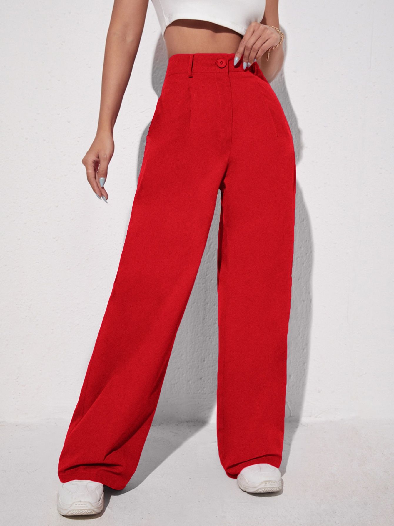 SHEIN EZwear Women's Solid Color Casual Long Pants | SHEIN