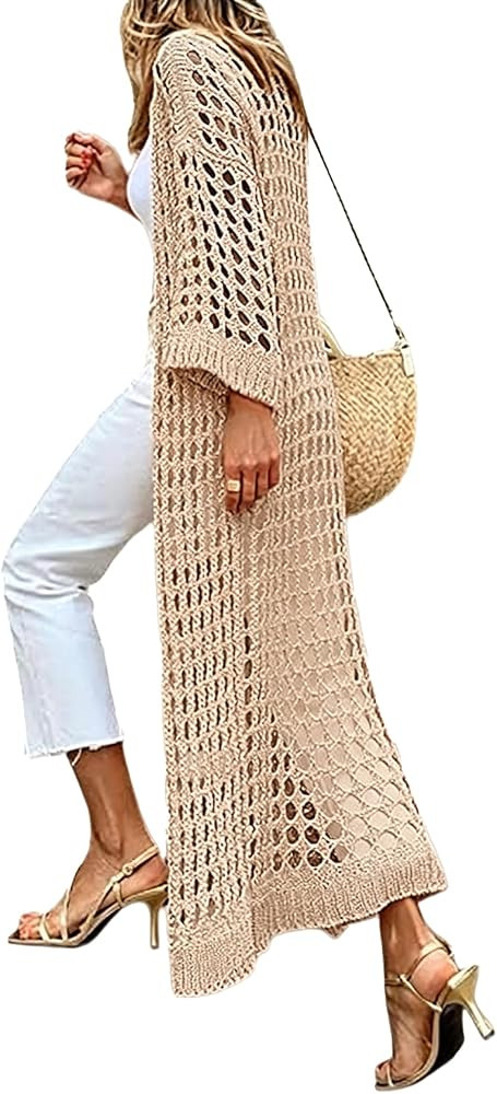 Summer Cardigan for Women Lightweight Long Crochet Sweaters | Amazon (US)