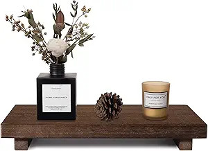 zoocatia Small Wood Tray Pedestal Stand Farmhouse Bathroom Decor Decorative Wooden Riser Kitchen ... | Amazon (US)