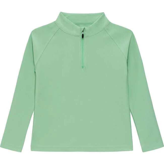 Courtside Kids | Boys Half Zip, Palm (Green, Size 11-12Y) | Maisonette | Maisonette