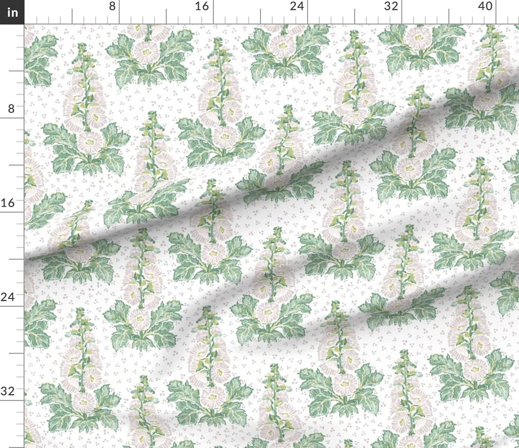 Fabric in Hollyhock Block Pearl | Spoonflower