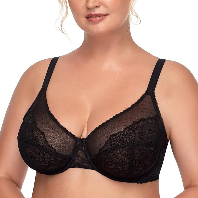 HSIA Minimizer Bras for Women Full Coverage Underwire Bras Plus Size,Lifting Lace Bra for Heavy B... | Amazon (US)