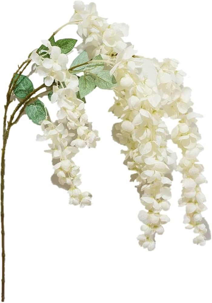 Sweet Home Deco 43'' Silk Wisteria Artificial Flower Spray, Hanging Flower Stem, 6 Branches, Spri... | Amazon (US)