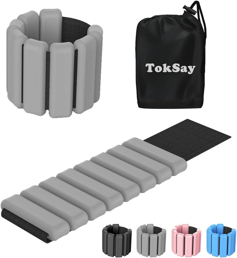 Wearable Wrist & Ankle Weights - (1LB/2LB/4LB), Silicone Bracelet Wrist Bangles for Men Women, Wo... | Amazon (US)