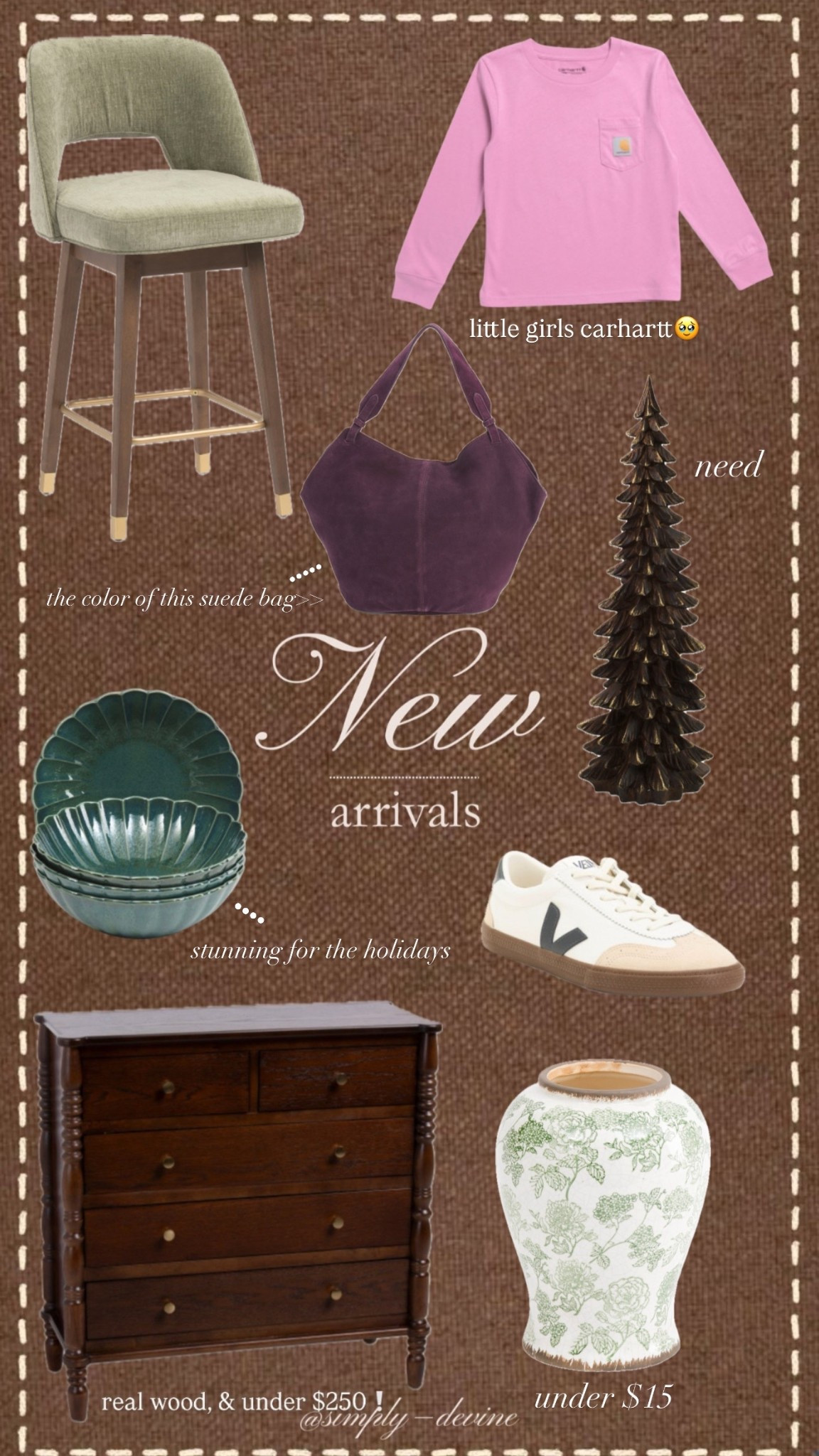 Gifts for her. Gifts for MIL. Marshalls new arrivals. Barstool. Suede bag. Christmas decor. Scalloped plates. Christmas dinnerware. Sneakers. Vase. Dresser. Scalloped. Carhartt. 

#LTKHoliday #LTKGiftGuide #LTKCyberWeek